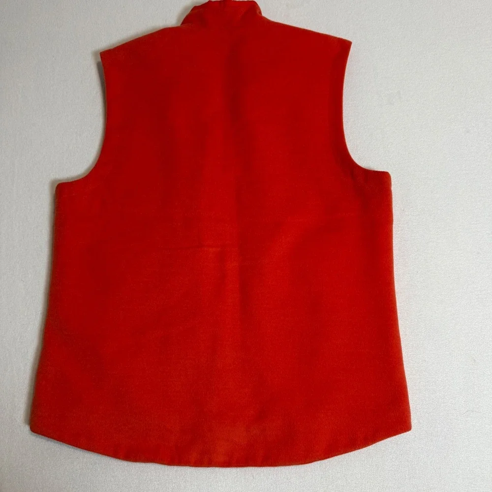 Fennec Orange Fleece Vest Mens M Medium Full Zip Sleeveless Casual Golf Athletic